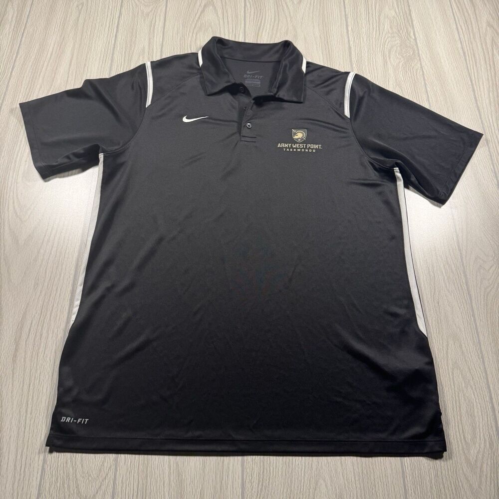 Army Knights Taekwondo Nike Polo Men’s L Dri Fit Black West Point Performance